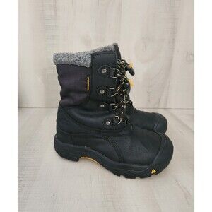 Keen Warm Basin Boots 1007815 Black Cap Toe Waterproof 200 Gram Lined Boys Sz 2